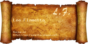 Lee Fiametta névjegykártya